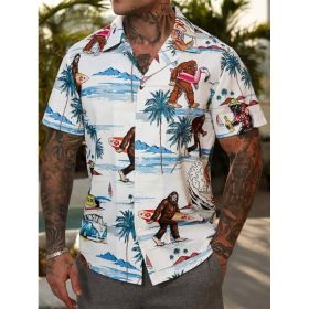 Fashion Men's Casual Floral Print Special-interest Design Shirt (Option: 2 Models-M)