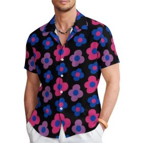 Fashion Men's Casual Floral Print Special-interest Design Shirt (Option: 1Models-L)