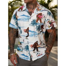 Fashion Men's Casual Floral Print Special-interest Design Shirt (Option: 2 Models-L)